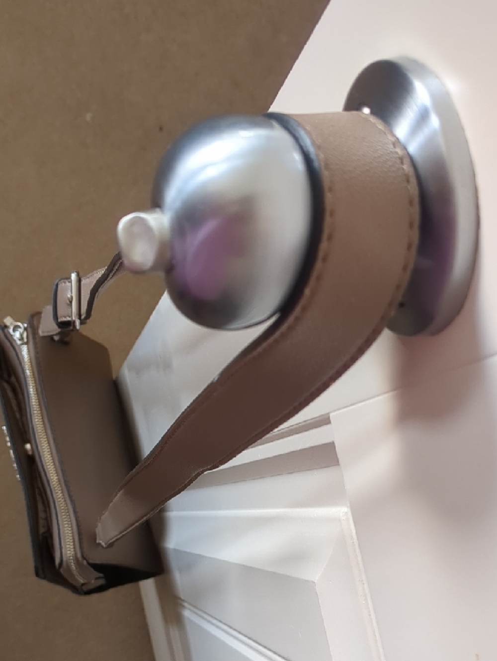 Guess Brown Leather-Look Crossbody Bag - Picture 8 of 12